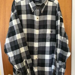 Men’s Chaps by Ralph Lauren Black and White Button Down Flannel Shirt. Size 4x